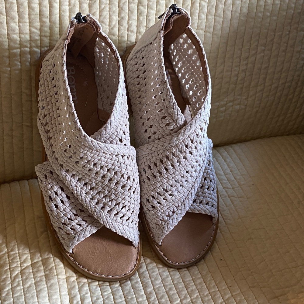 Born Beige Woven Open-Toe Sandals